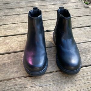 Black Leather Ankle Boots